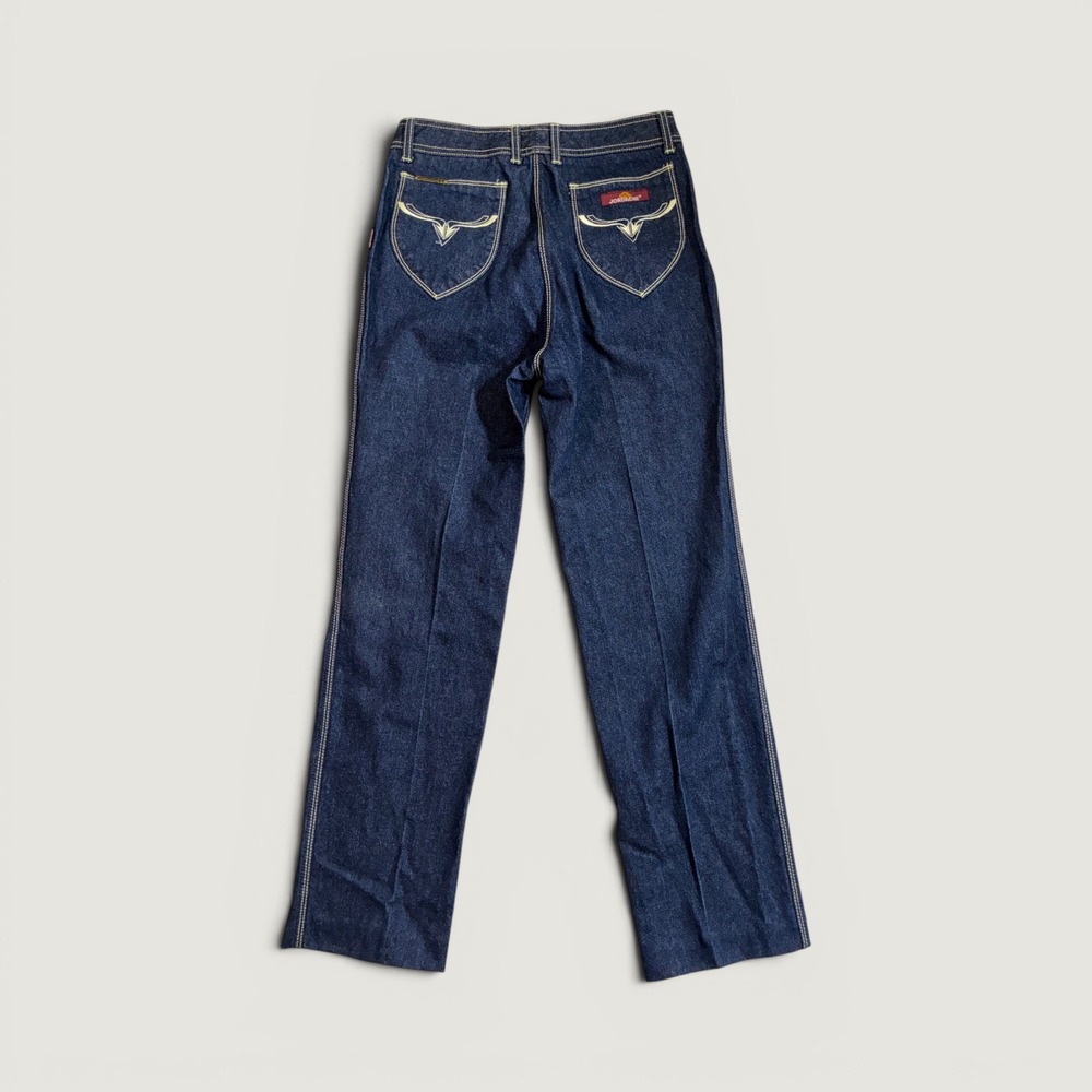 Jordache Straight Leg Jeans Womens 32 Dark Blue Vintage High Rise Cotton Denim